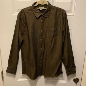 carbon2cobalt| Men’s Medium Button Down Brown Relaxed Casual Boxy 100% Cotton